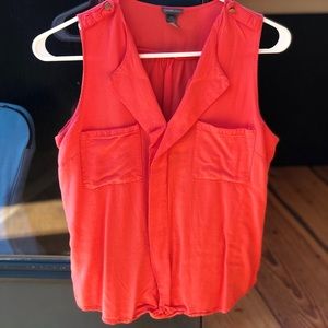 Coral sleeveless blouse